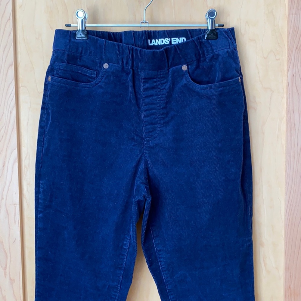 NWOT Lands’ End High Rise Pull On Corduroy Skinny Pants